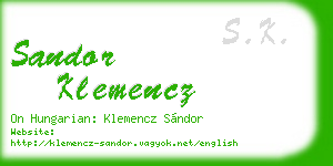 sandor klemencz business card